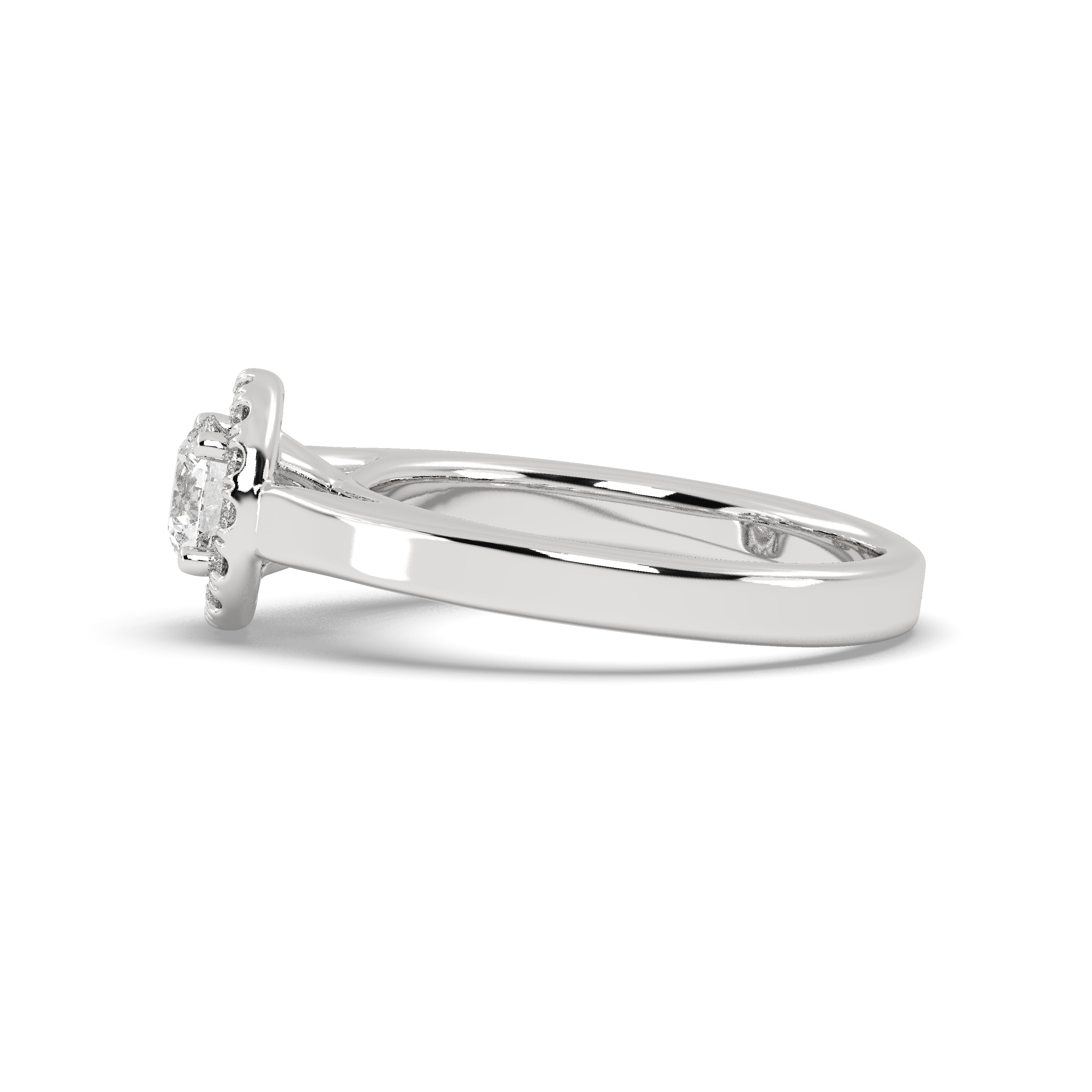 White Gold Studded 0.82 Carat Lab Grown Diamond Ring-F Color VS1 Clarity.